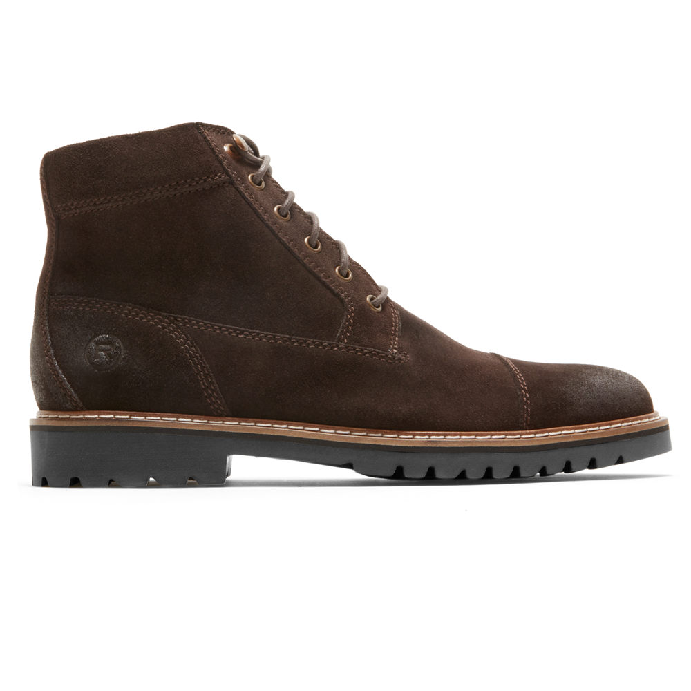 Botas Rockport Hombre Mexico - Marshall Rugged Inside Cremallera Marrom Oscuro - FAJOZ9685